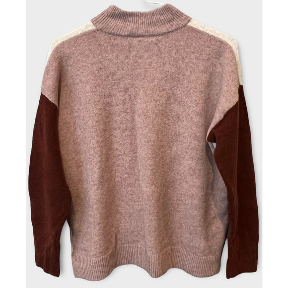 MADEWELL Redmond Colorblock Mock Neck Pocket Sweater (XS) - Picture 4 of 6